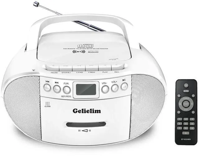Main image of CD and Cassette Player Combo, Portable Cassette Tape Player, 5.1V Bluetooth Speaker, AM FM Radio, USB Playback/Earphone Jack, Remote Control, Plug in for Home