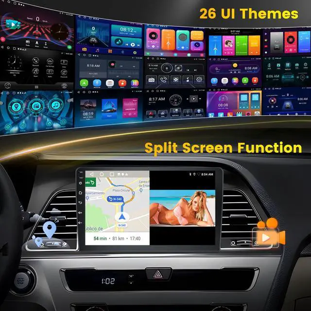 Alt view image 5 of 6 - 64G 9'' Android 15 Car Stereo for Hyundai Sonata 2015-2017 | IPS Touchscreen Wireless Carplay Android Auto Mirror Link 5G WiFi GPS Bluetooth SWC FM EQ Backup Cam Mic