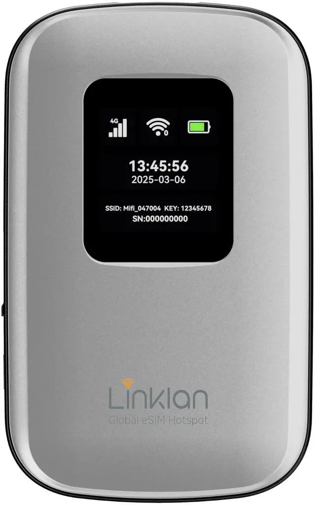 Main image of Portable Mobile HotspoteSIM Global WiFi Hotspot,No SIM Card/Contract Needed, 16Devices,180+ Countries, Compact Wireless Router for International Trips & BusinessFree 5GB US Data for 15 Days