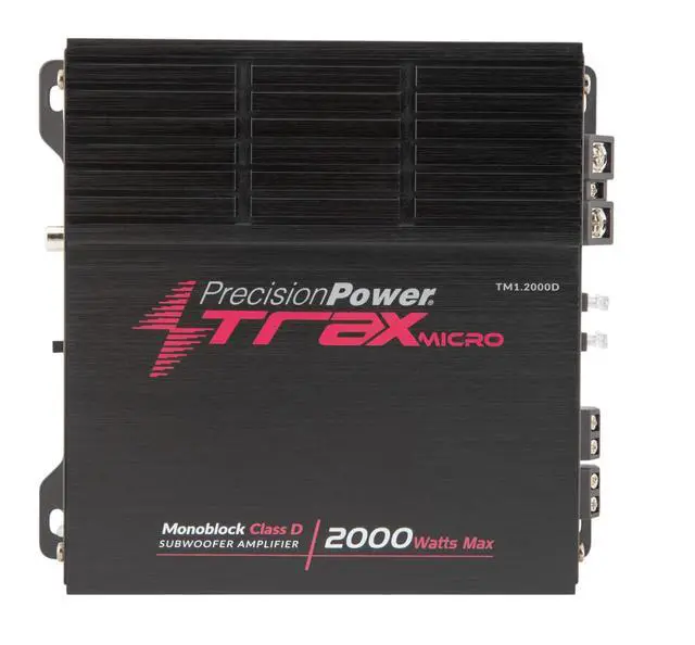 Alt view image 2 of 6 - Trax Micro Monoblock Class D Car Stereo Amplifier TM1.2000D 2000W Single Channel Digital Subwoofer Amp with Wired Bass Control & High-Level Inputs for Powerful Audio