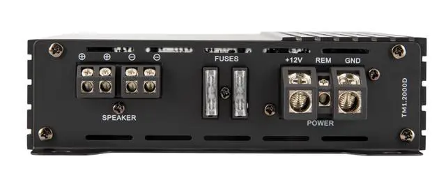 Alt view image 4 of 6 - Trax Micro Monoblock Class D Car Stereo Amplifier TM1.2000D 2000W Single Channel Digital Subwoofer Amp with Wired Bass Control & High-Level Inputs for Powerful Audio