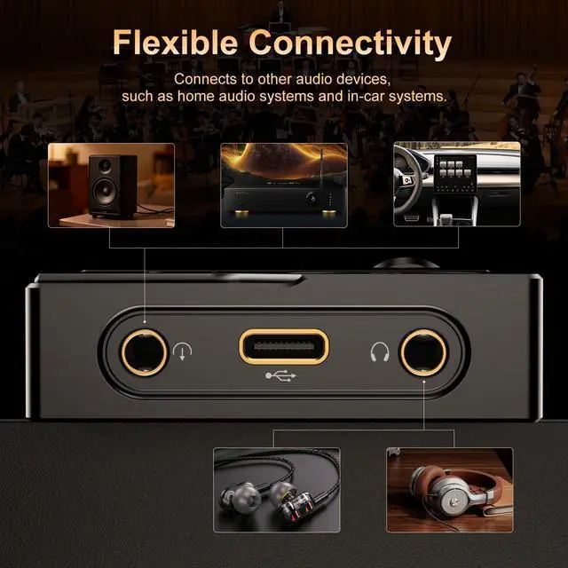Alt view image 4 of 6 - HiFi MP3 Players, Lossless High-Resolution Digital Audio Music Player, Portable Audio Player, DSD DAC FLAC Player, 192Khz/24bit, 64GB Portable Audio Player, Support up to 256GB (Black)