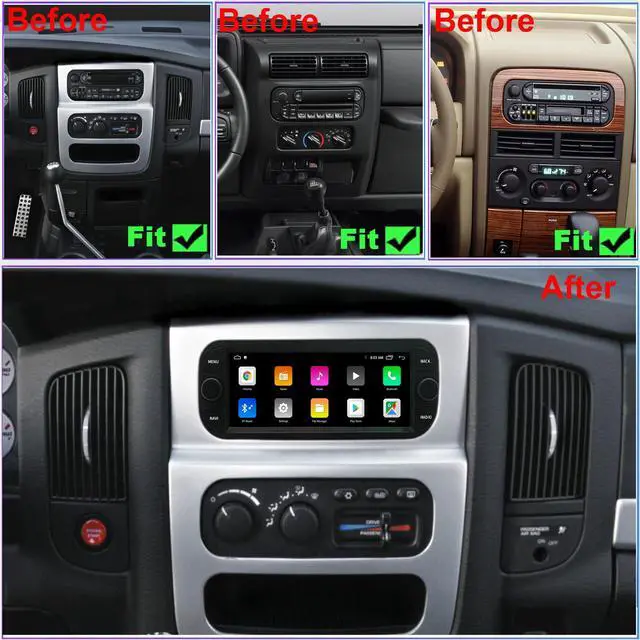 Alt view image 2 of 6 - for Chrysler Dodge Jeep Radio Upgrade 2002 2003 2004 2005 2006,Android Stereo Replacement,6.8inch 4-core CPU,Carplay and Android Auto,Free Camera
