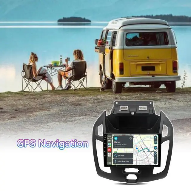 Alt view image 4 of 6 - Android 14 Car Radio Compatible with Ford Transit Connect 2014-2018,Touchscreen Car Stereo with Wireless Carplay Android Auto,FM,Multimedia Receiver with GPS Bluetooth & Backup Camera(9 Inch