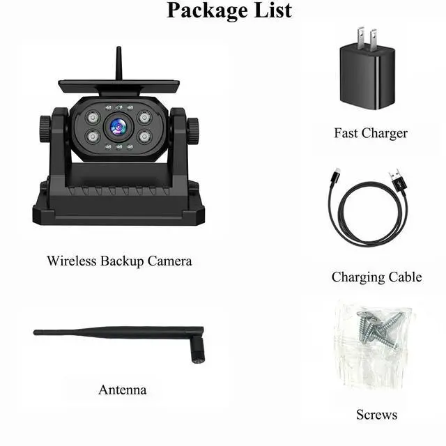 Alt view image 2 of 6 - Magnetic Wireless Backup Camera, Add-on or Replacement Camera for VN003 VN007 Only, 15000mAh Rechargeable Battery Solar Back up Camera for Car RV Truck Trailer