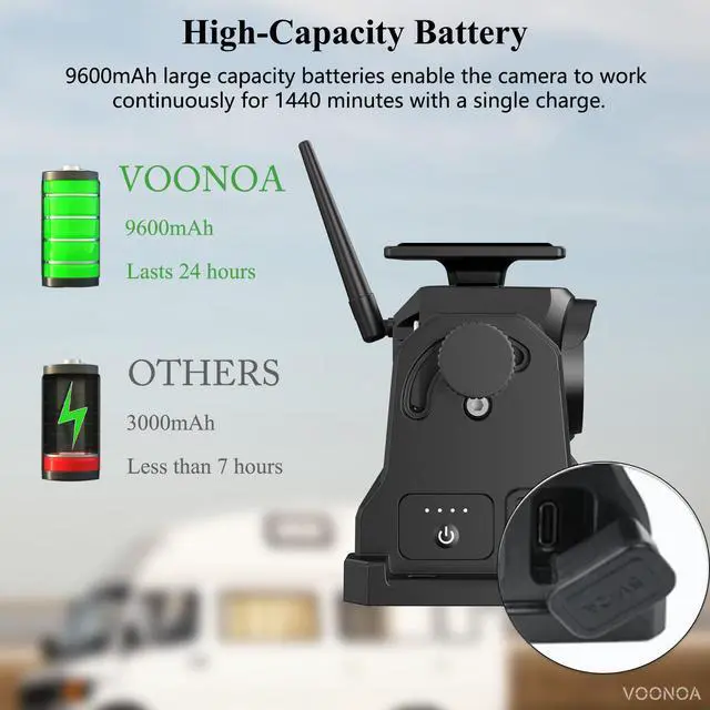 Alt view image 6 of 6 - Magnetic Wireless Backup Camera, Add-on or Replacement Camera for VN003 VN007 Only, 15000mAh Rechargeable Battery Solar Back up Camera for Car RV Truck Trailer
