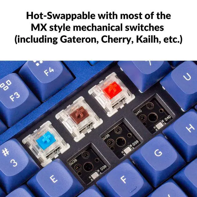 Alt view image 3 of 6 - Q3 RGB Tenkeyless Layout 87-Key QMK/VIA Programmable Macro Hot-swappable Wired Custom Mechanical Keyboard with Gateron G Pro Red Switch Double Gasket Compatible with Mac Windows Linux(Blue)