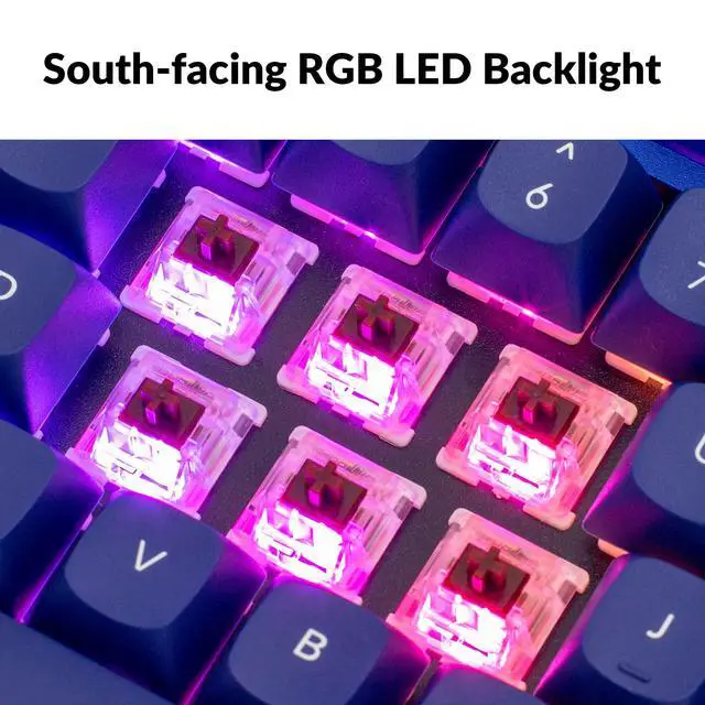 Alt view image 5 of 6 - Q3 RGB Tenkeyless Layout 87-Key QMK/VIA Programmable Macro Hot-swappable Wired Custom Mechanical Keyboard with Gateron G Pro Red Switch Double Gasket Compatible with Mac Windows Linux(Blue)