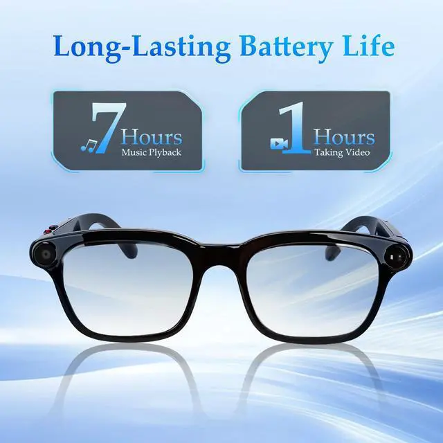 Alt view image 5 of 6 - AI Smart Glasses with 8MP Camera, 1080P Video Recording & HD Photos for Men Women, Open-Ear Audio Bluetooth Glasses, Photochromic Lenses, AI Voice Assistant & Translation, Clear Calls & Music