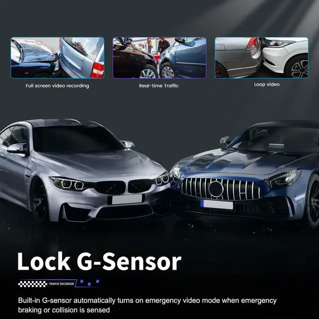 Alt view image 5 of 6 - 4K Mirror Dash Cam Front and Rear, WiFi Rear View Mirror Camera, 9.66" Full Touch Screen, Dash Camera for Cars, Night Vision, G-Sensor, Loop Recording, Reverse Assist