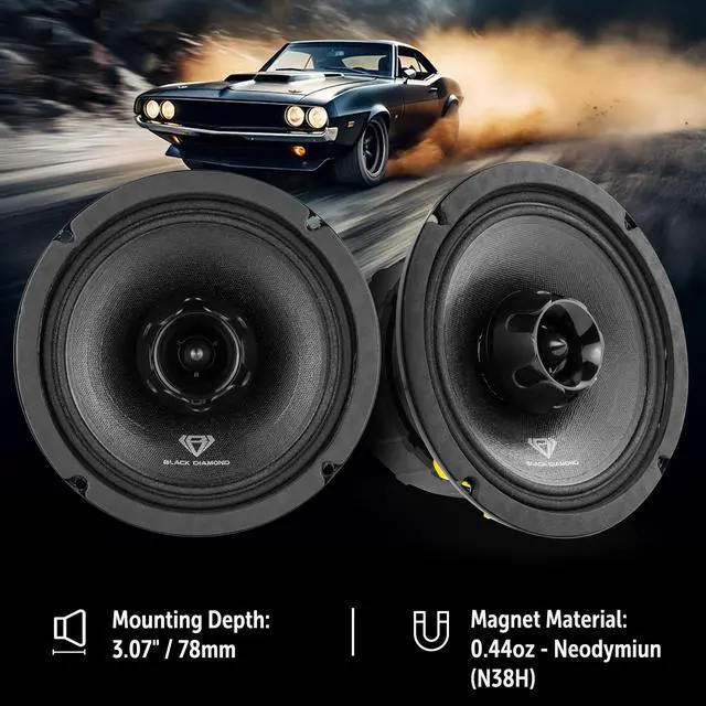 Alt view image 4 of 6 - Dia-XT6 6.5" 2-Ways MidRange Loudspeaker with Built-in Bullet Tweeter 4-Ohm 450 Watts (1 Speaker)