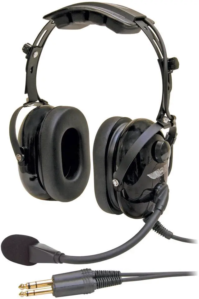 Main image of AirClassics HS-1A Pilot Headset Durability - 23 dB Noise Reduction - Noise-Canceling Mic - Stereo/Mono - Essential Aviation Headset - General Aviation Headsets for Pilots