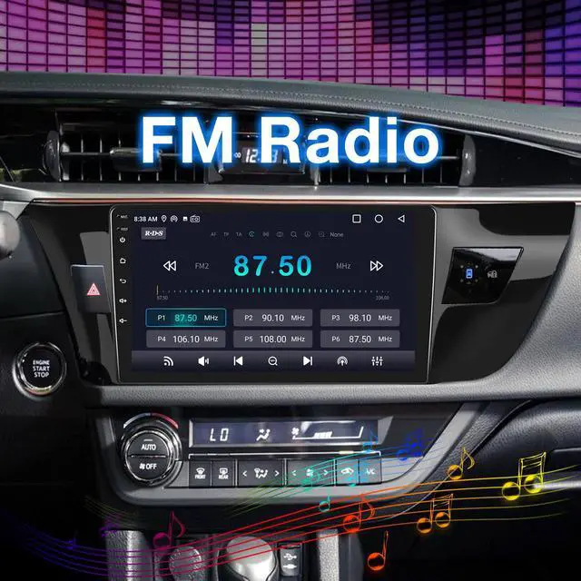 Alt view image 4 of 6 - Android 13 Car Stereo Radio 10 Inch for Toyota Corolla 2014-2016 | Wireless Carplay&Android Auto Head Uni Touchscreen Bluetooth Navigation,FM Radio,Mirror Link,Backup Camera
