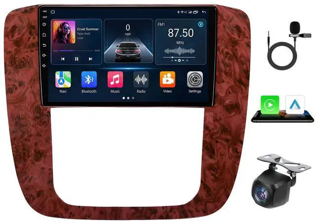 Main image of Android 15 Upgrade Car Radio Stereo for Chevy Silverado Tahoe Suburban 2007-2013 GMC Yukon Sierra: 9.2" QLED HD Touchscreen - 5G WiFi Wireless Carplay/Android Auto 1080P Backup Camera GPS FM/RDS