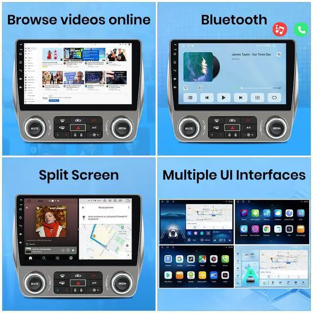 Alt view image 6 of 6 - Car Radio Stereo for Chevy Camaro 2010-2015 CarPlay Android Auto | 9" Android 15 Stereo Support WiFi Bluetooth GPS BT DSP SWC Wireless CarPlay Android Auto Reverse with HD Camera 2GB+64GB