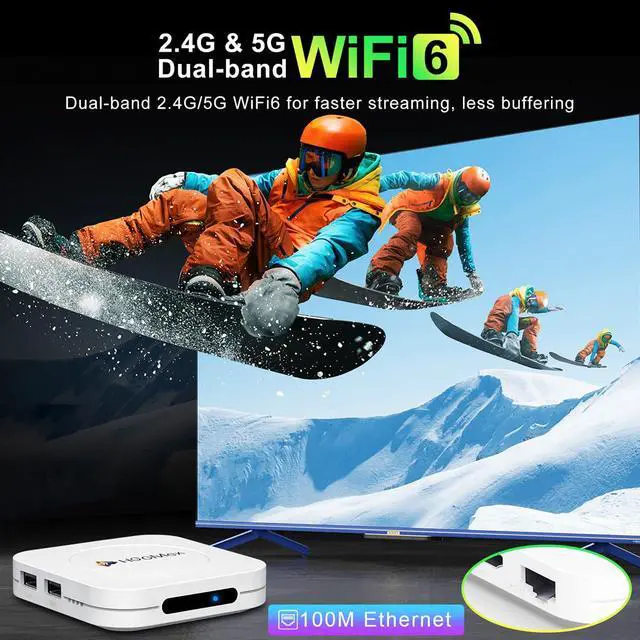 Alt view image 5 of 6 - Android 14.0 TV Box 2026, M1 Plus 4K UHD Streaming Device for TV, | 4GB RAM 128GB ROM, Smart TV Box with 2.4G/5G WiFi 6, BT 5.4, Voice Control, HDR10, RK3528 Quad Core A53