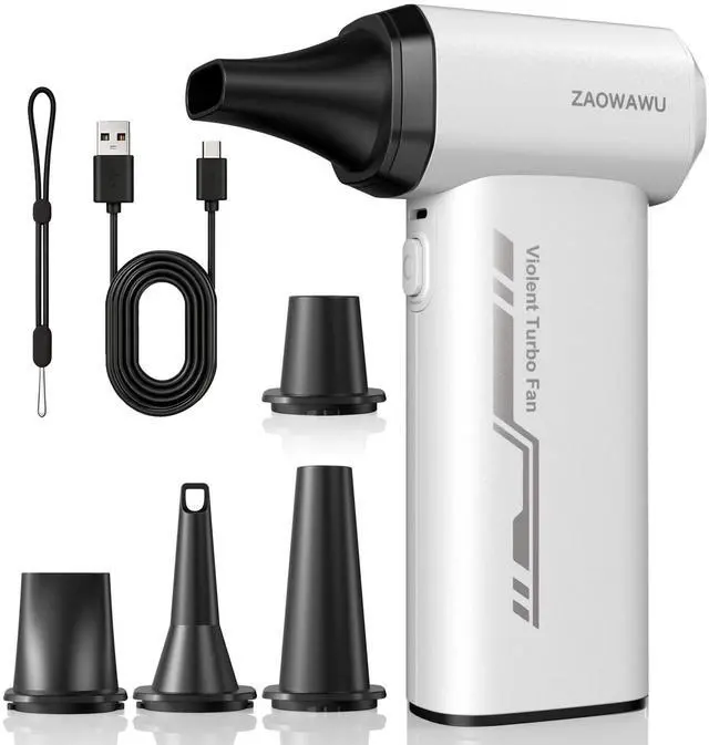 Main image of Electric Air Duster 150000 RPM Rechargeable Mini Blower with 4 Nozzles | 2H Fast Charge, Canned Air Alternative, 6000mAh Battery, 120min Runtime, 3 Speeds, PC Cleaning Kit, 0.63lb Handheld Blower