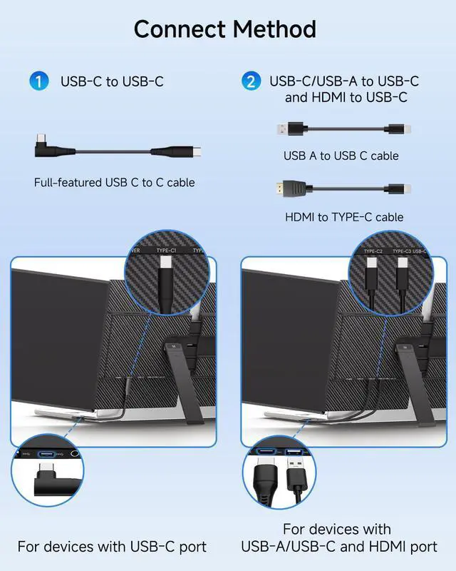 Alt view image 5 of 6 - Laptop Screen Extender Ultra Portable, 14" 1080P 1.31lbs FHD Low Blue Light Portable Monitors for Laptop, Plug & Play Dual Screen Monitor for Laptops, Travel Extra Monitors for Laptops for Windows/Mac