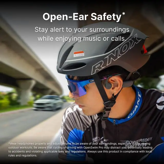 Alt view image 2 of 6 - 7Seven Bone Conduction Swimming Headphones, IP68 Waterproof, 32GB MP3 Player, Bluetooth 6.0, Multi-Point Pairing, Open Ear Sport Headphones with Mic for Swimming, Running, Cycling