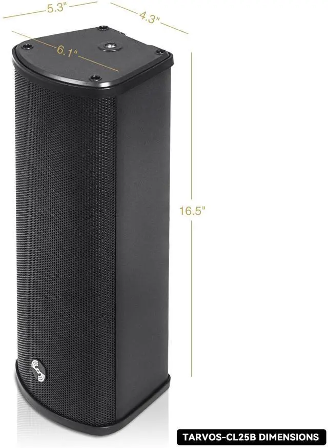 Alt view image 3 of 6 - Pair of 70V/100V Dual 5" Weather-Resistant Column Array Passive Speakers, with IP55-rated Aluminum Enclosure, for Home & Commercial Installations, Indoor & Outdoor, Black(TARVOS-CL25B-PAIR)