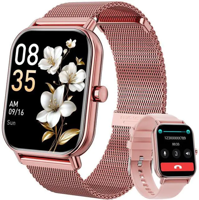 Main image of Smart Watch for Women Men, Fitness Tracker Watch for Android Phones iPhone Compatible, 1.85" Smart Watches for Women Men, 110+ Sport Modes Smartwatch (2 Strap)