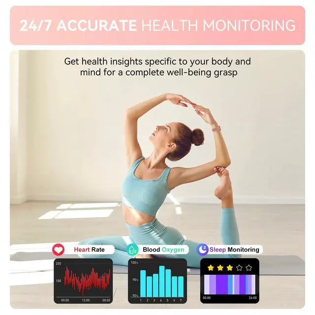 Alt view image 5 of 6 - Smart Watch for Women Men, Fitness Tracker Watch for Android Phones iPhone Compatible, 1.85" Smart Watches for Women Men, 110+ Sport Modes Smartwatch (2 Strap)