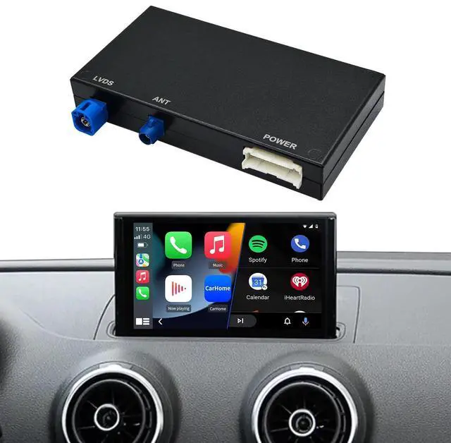 Main image of Wireless CarPlay/Android Auto Retrofit Kit Decoder Module Compatible with Audi A4/A5/S4/S5/RS4/RS5, and Q5 (20082018) for 3G MMI System, Supports OEM Controls, MirrorLink, Navigation, Reverse Camera