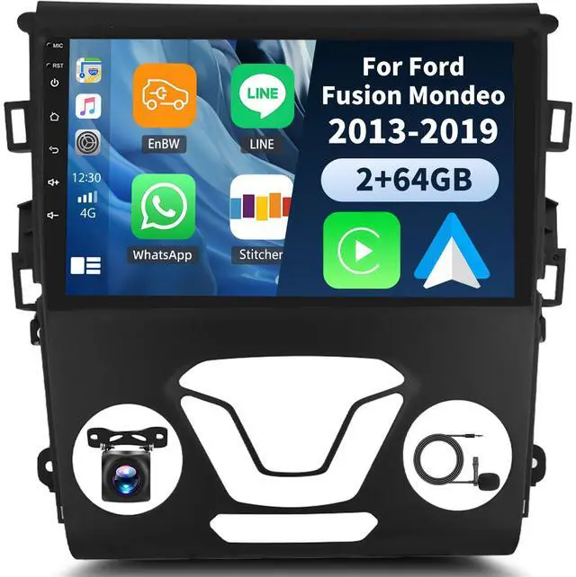 Main image of 2+64G Android 13 Car Stereo for Ford Fusion Mondeo 2013-2019 with Wireless CarPlay Android Auto, 9 Touchscreen in Dash GPS Radio with WiFi Mirror Link Bluetooth FM RDS HiFi EQ SWC + Backup Camera