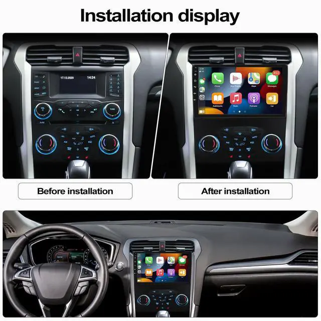 Alt view image 2 of 6 - 2+64G Android 13 Car Stereo for Ford Fusion Mondeo 2013-2019 with Wireless CarPlay Android Auto, 9 Touchscreen in Dash GPS Radio with WiFi Mirror Link Bluetooth FM RDS HiFi EQ SWC + Backup Camera