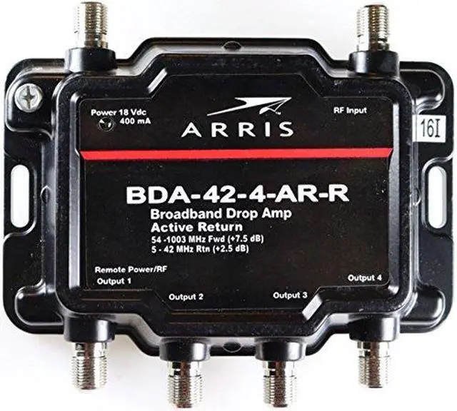 Alt view image 2 of 5 - Arris 4-Port Cable Modem, TV, HDTV Amplifier Splitter Signal Booster with Active Return and Coax Cable Kit