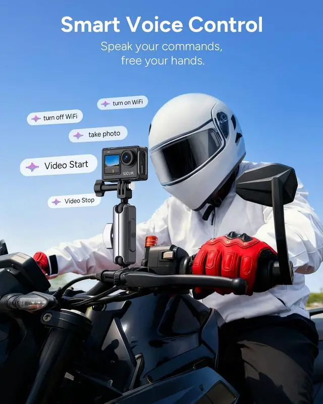 Alt view image 3 of 6 - SJ6 Ultra Essential Combo, 4K Action Camera, 20MP Dual Screen Vlog Camera with SteadyMotion 2.0 & 45° Horizon Correction, 166° FOV, Voice Control, 5G WiFi, 98FT Underwater Waterproof Camera