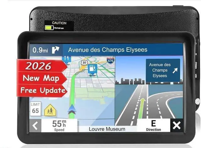 Main image of GPS Navigation for Car,Latest 2026 Map, 9 inch Touch Screen Real Voice Spoken Turn-by-Turn Direction Reminding Navigation System for Cars, GPS Satellite Navigator with Free Map Update