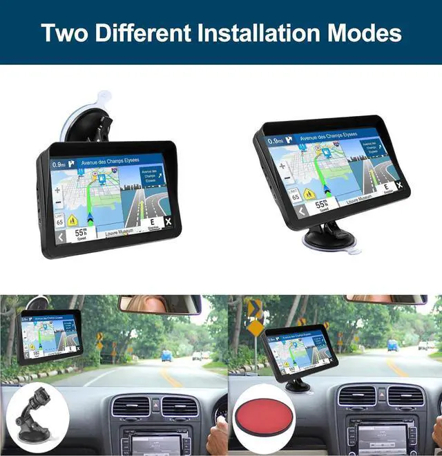 Alt view image 6 of 6 - GPS Navigation for Car,Latest 2026 Map, 9 inch Touch Screen Real Voice Spoken Turn-by-Turn Direction Reminding Navigation System for Cars, GPS Satellite Navigator with Free Map Update