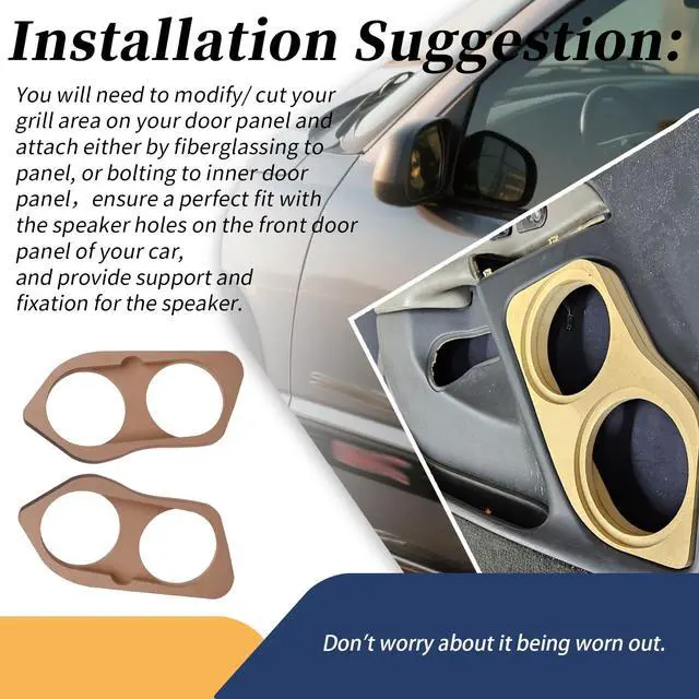 Alt view image 6 of 6 - 2Pcs Front Door Pod Baffles 6.5" Speaker Rings Pods Compatible with 2000-2006 GM/GMC Silverado, Tahoe, Suburban (Fits for Deaf Bonce M61SE, M60SQL)