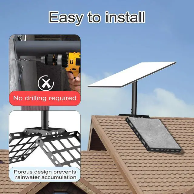 Alt view image 4 of 6 - Gen 3 Roof Ridge Mount for Starlink, No-Drill Ridgeline Mounting Kit with 360° Rotatable Aluminum Pipe Adapter, Compatible with Starlink Standard 4/4X/V3 Dish