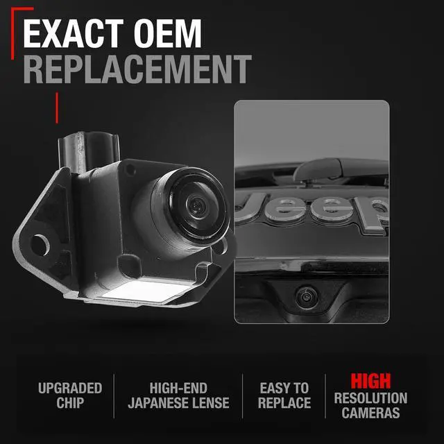 Alt view image 2 of 6 - Rear View Backup Camera - Compatible with 2014-2015 Jeep Grand Cherokee - Reverse Park Assist Camera Replacement - OEM 68375333AA, 68137943AD, 68137943AE, 68137943AF, 68137943AG, 68137943AH, 590-071