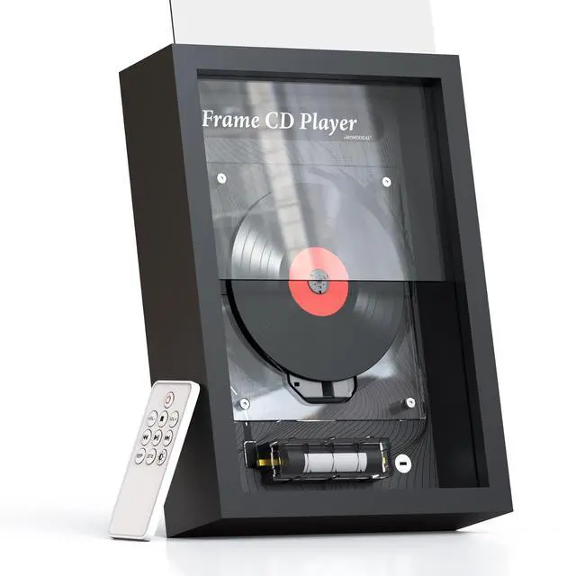 Main image of Vertical CD Player for Wall & Desk, Wall CD Players for Home,Hi-Fi Bluetooth Transmitter (Requires External Speaker), 8H Rechargeable Battery,Transparent Industrial Art Decor | Hi-Fi Bluetooth Transmi