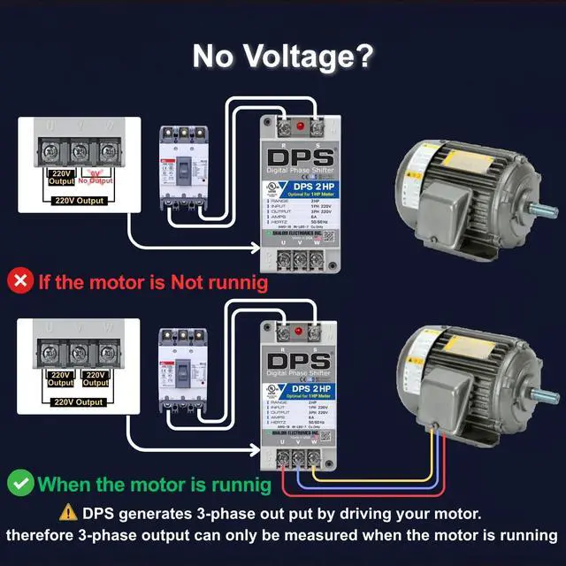 Alt view image 5 of 6 - American Digital Phase Converter 2HP, Single to 3 Phase, 6A 200-240V | For 1HP(0.75kW) 3A Motor, Input/Output 200-240V, UL-Listed, 1 per 1 Motor Only, Easy Set Up, Digital Phase Shifter