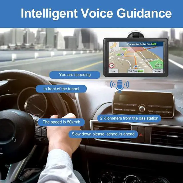 Alt view image 2 of 6 - 9-Inch Car GPS Navigator for Car Truck RV,2026 Maps (Free Updates) | Support Voice Turn Direction Guidance/Speed and Red Light Warning/Custom Truck Routing,2025 Maps (Free Updates)