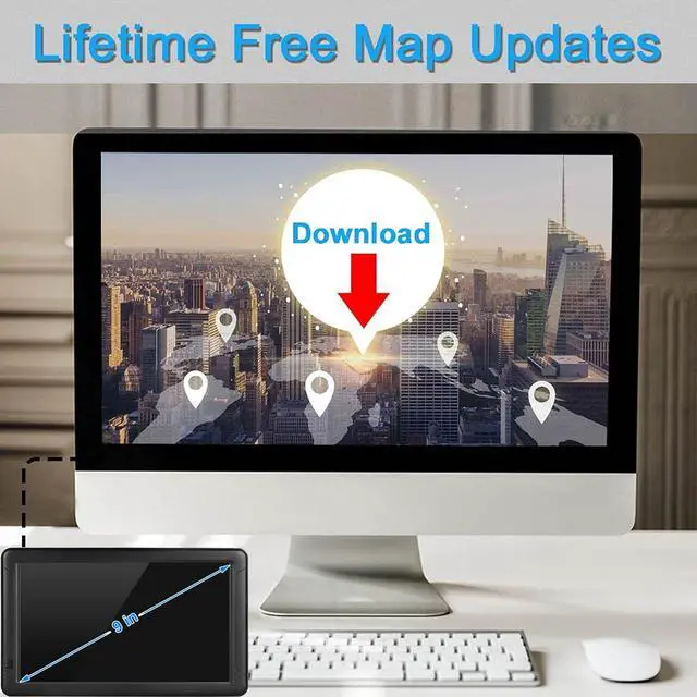 Alt view image 3 of 6 - 9-Inch Car GPS Navigator for Car Truck RV,2026 Maps (Free Updates) | Support Voice Turn Direction Guidance/Speed and Red Light Warning/Custom Truck Routing,2025 Maps (Free Updates)