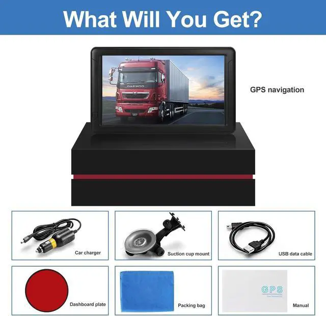 Alt view image 6 of 6 - 9-Inch Car GPS Navigator for Car Truck RV,2026 Maps (Free Updates) | Support Voice Turn Direction Guidance/Speed and Red Light Warning/Custom Truck Routing,2025 Maps (Free Updates)