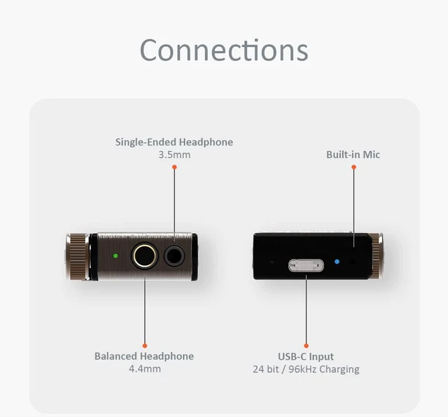 Alt view image 6 of 6 - GO blu Portable Bluetooth 5.1 DAC/Headphone Ampler | With 4.4mm & 3.5mm Headphone outputs