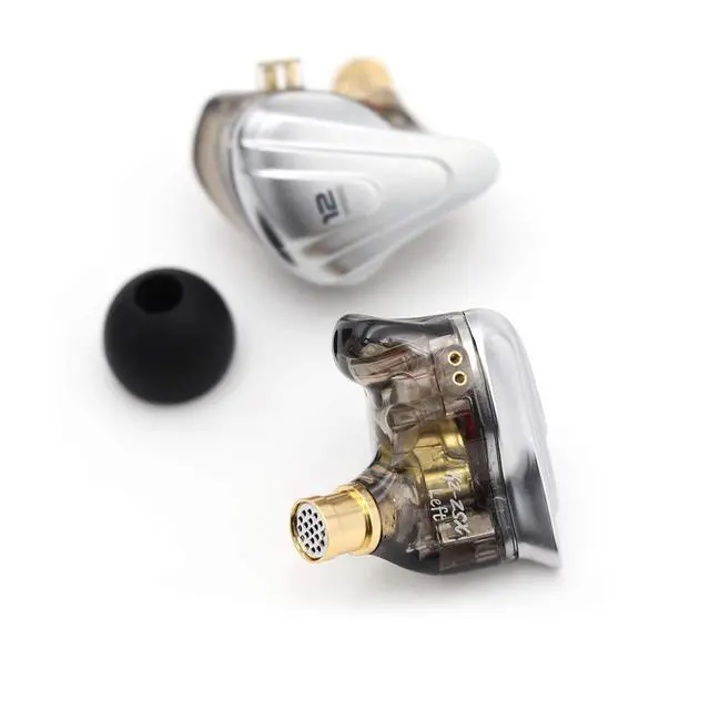 Alt view image 2 of 6 - KZ ZSX 5BA+1DD 6 Driver Hybrid in-Ear HiFi Earphones | with Zinc Alloy Faceplate, Recessed 2 Pin Detachable Cable for Audiophile Musician, w/o, Mic, Black