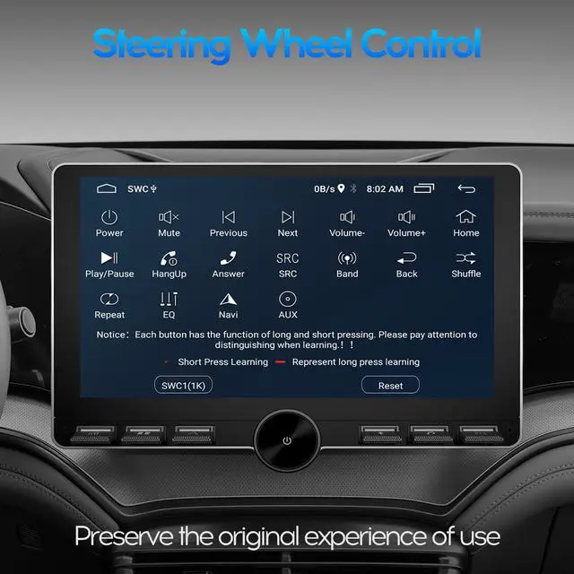 Alt view image 6 of 6 - 10inch 4Core 2+32GB IPS Full Touch Screen Android Car Radio Audio Video Stereo Player for Double Din Raido Model with CarPlay Android Auto WiFi BT MirrorLink Split Screen PIP GPS Navigation