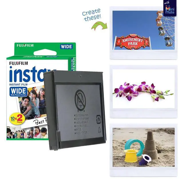 Alt view image 2 of 5 - Instax Wide Instant Film 2 Pack, 40 Sheets + 5 Plastic Desk Frames + Decor Film Boder Frames