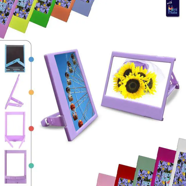 Alt view image 5 of 5 - Instax Wide Instant Film 2 Pack, 40 Sheets + 5 Plastic Desk Frames + Decor Film Boder Frames