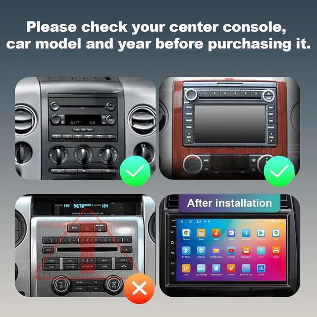 Alt view image 2 of 6 - 4+32G 8 Core Car Radio Stereo for Ford F150 2004-2008, F250 F350 2006-2014 | Wireless CarPlay & Android Auto | 7 inch Ultra HD Touchscreen | 1080P Backup Camera Bluetooth AM/FM/RDS SWC Wi-Fi GPS