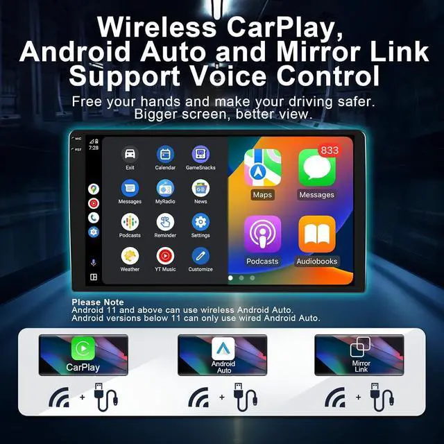 Alt view image 5 of 6 - 4+32G 8 Core Car Radio Stereo for Ford F150 2004-2008, F250 F350 2006-2014 | Wireless CarPlay & Android Auto | 7 inch Ultra HD Touchscreen | 1080P Backup Camera Bluetooth AM/FM/RDS SWC Wi-Fi GPS