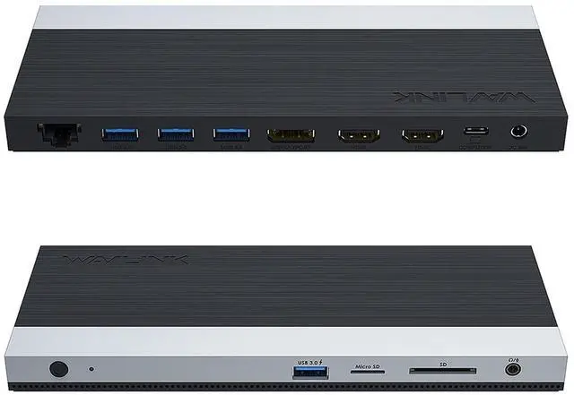 Main image of USB C Docking Station 3 Monitor with 100W PD, USB-C Laptop Dock Triple Display for Dell Hp Lenovo Windows, Type C Adapter Hub - Dual HDMI, DisplayPort, Ethernet, 4 USB3.0, SD/TF Slot, Audio | Laptop D