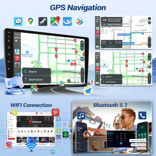 Alt view image 4 of 6 - 8Core Android Car Radio for Toyota Corolla 2009 2010 2011 2012 2013 | (Not Fit J.B.L) 2G+32G 9inch IPS Screen for Corolla Stereo with CarPlay,Android Auto,Bluetooth,FM,GPS,WiFi,SWC,Camera